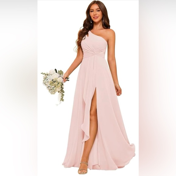 Amazon Dresses & Skirts - Elegant Pink One-Shoulder Dress